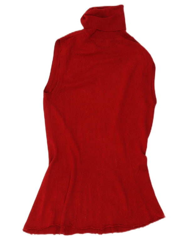 Zara Womens Vest Tank Top UK 12 Medium Red Rayon