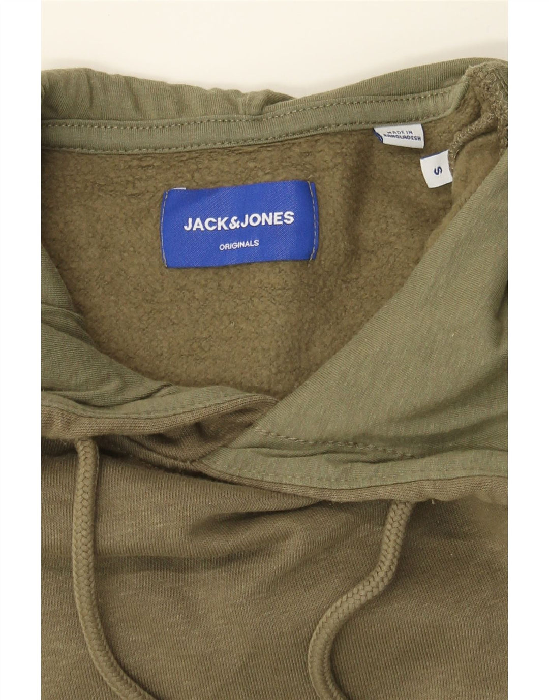 JACK & JONES Mens Hoodie Jumper Small Khaki Cotton Vintage Jack & Jones and Second-Hand Jack & Jones from Messina Hembry 