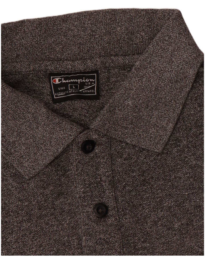Camisa polo masculina Champion grande cinza manchada