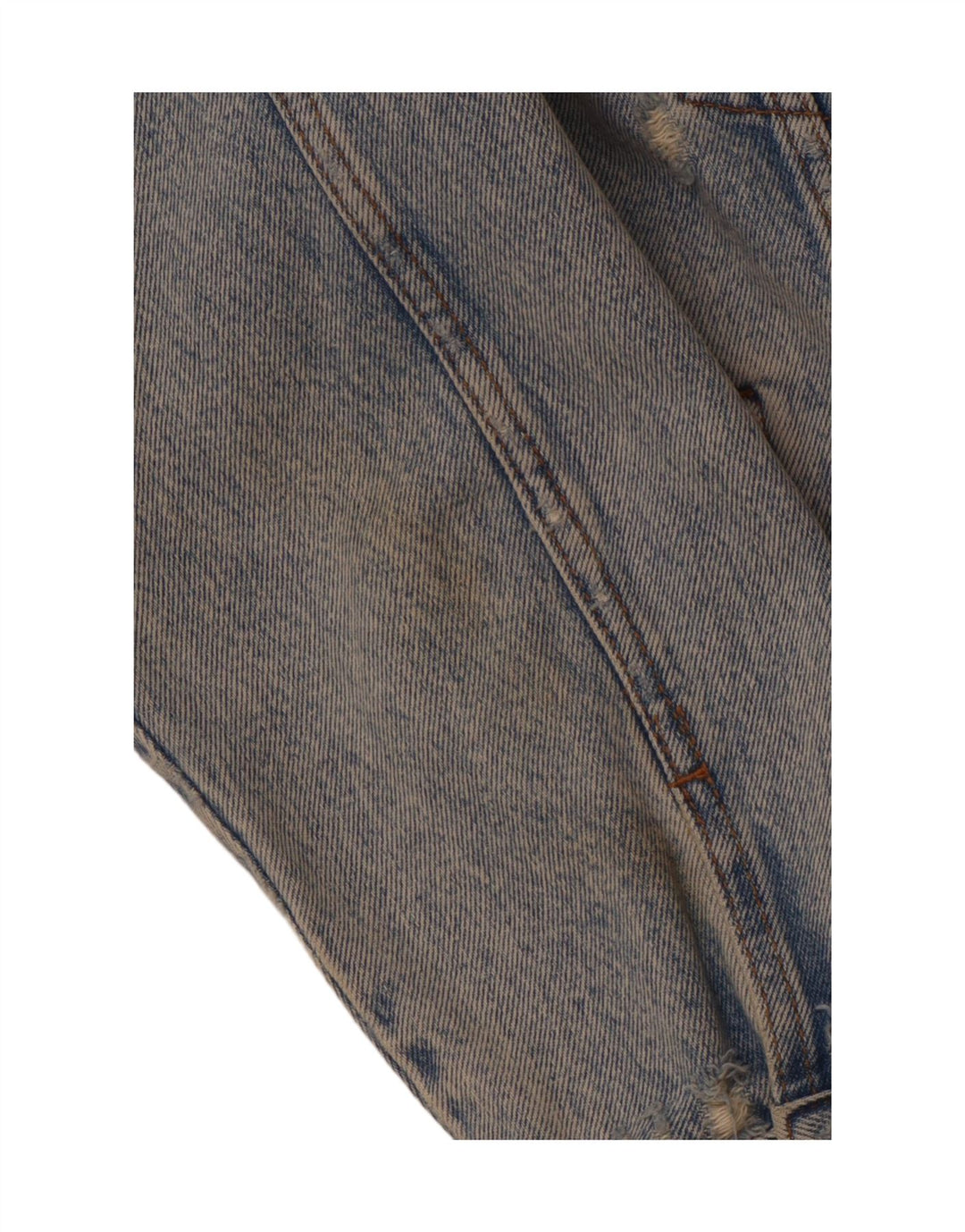 Jaqueta jeans masculina ZARA desgastada Reino Unido 38 algodão azul médio