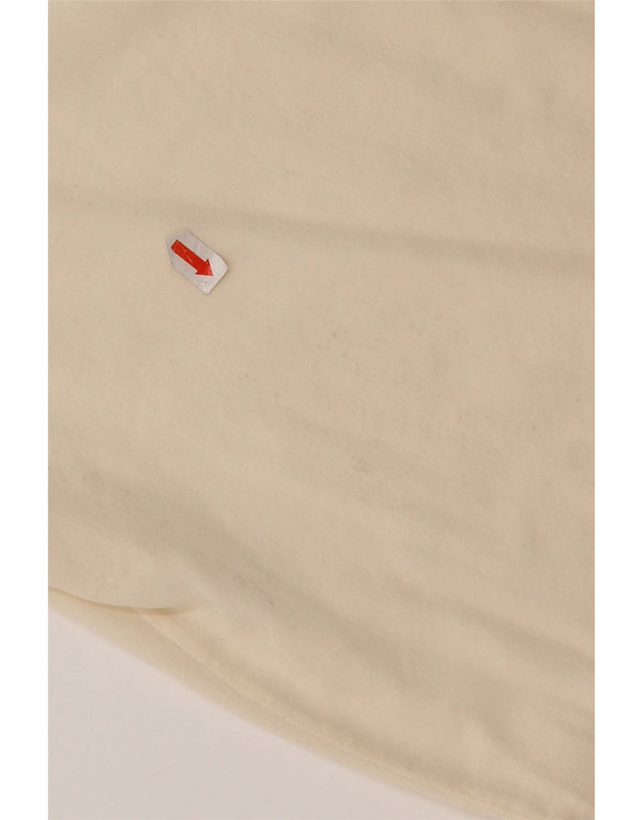 Blusa feminina vintage de manga curta UK 14 seda branca média