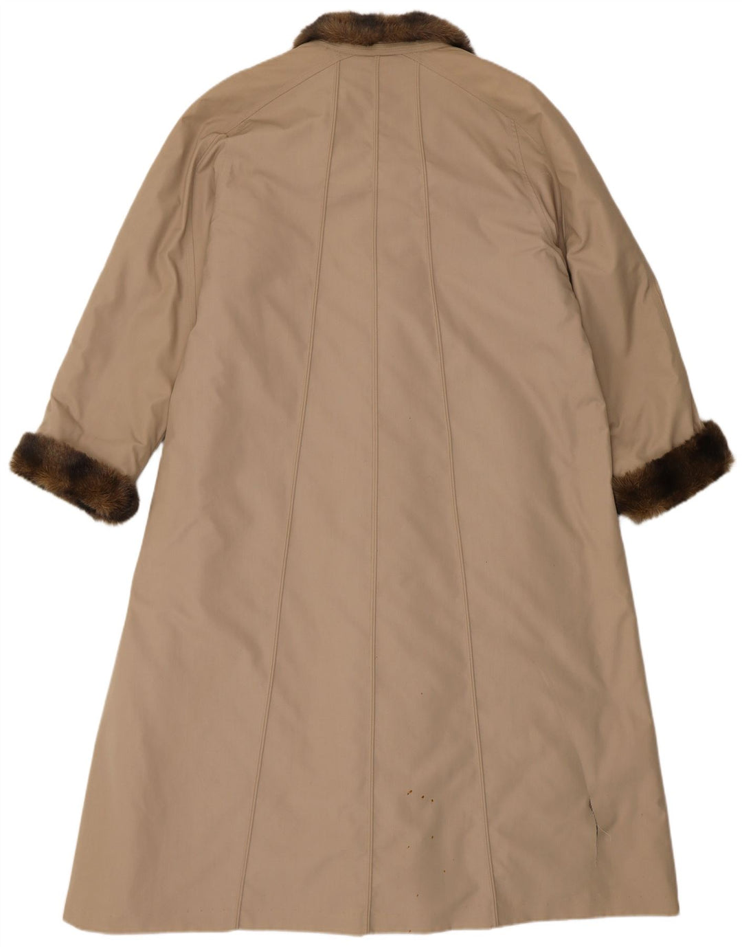 Sobretudo feminino grande de pele sintética VINTAGE EU 40 poliéster bege médio