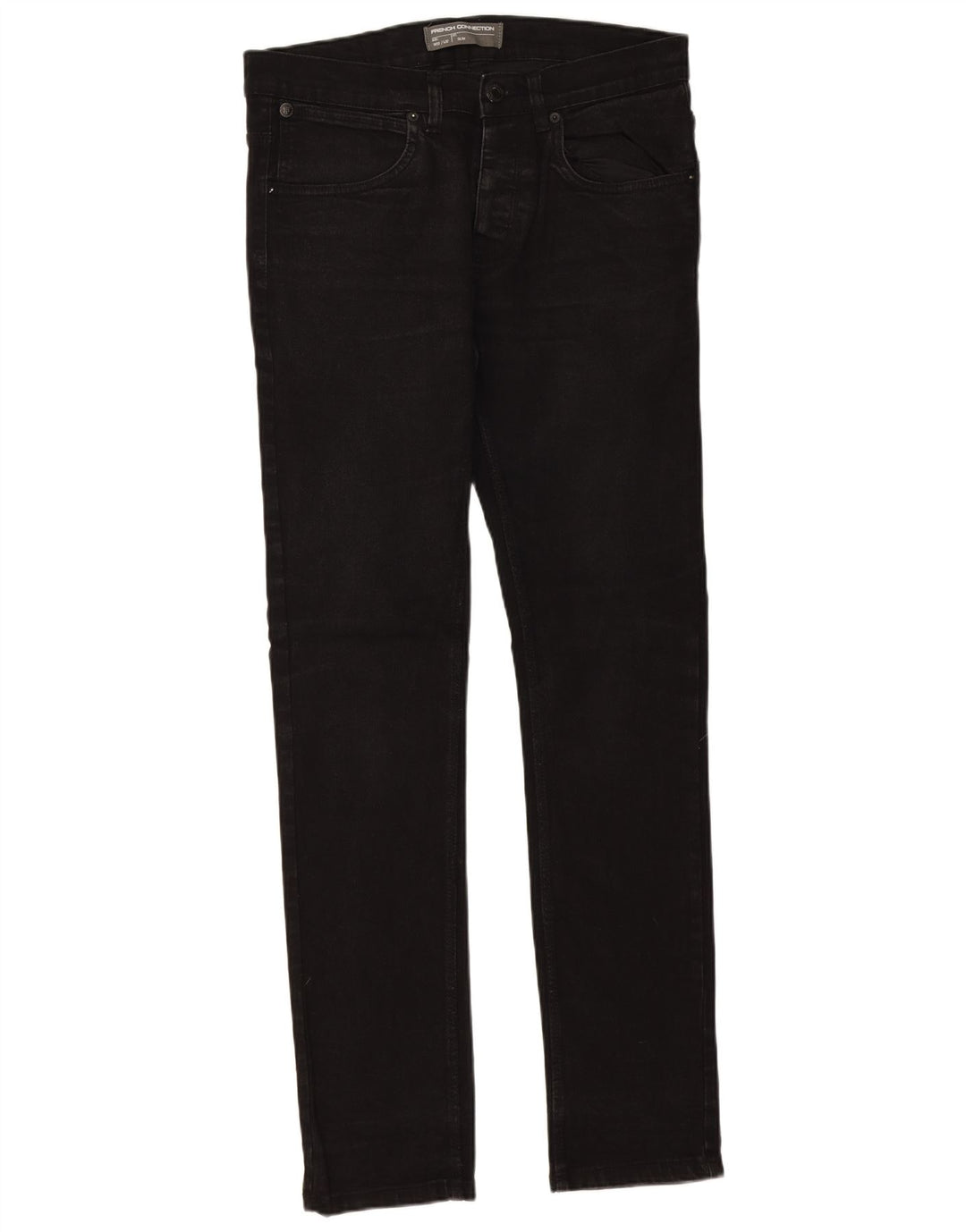 French Connection Masculino Slim Jeans W32 L32 Algodão Preto