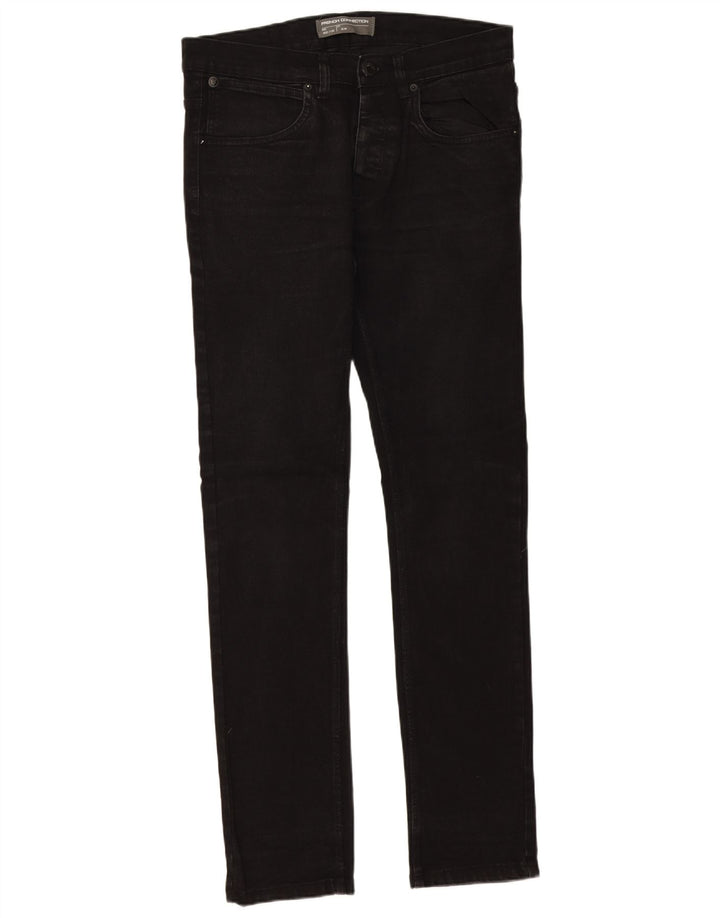 French Connection Masculino Slim Jeans W32 L32 Algodão Preto