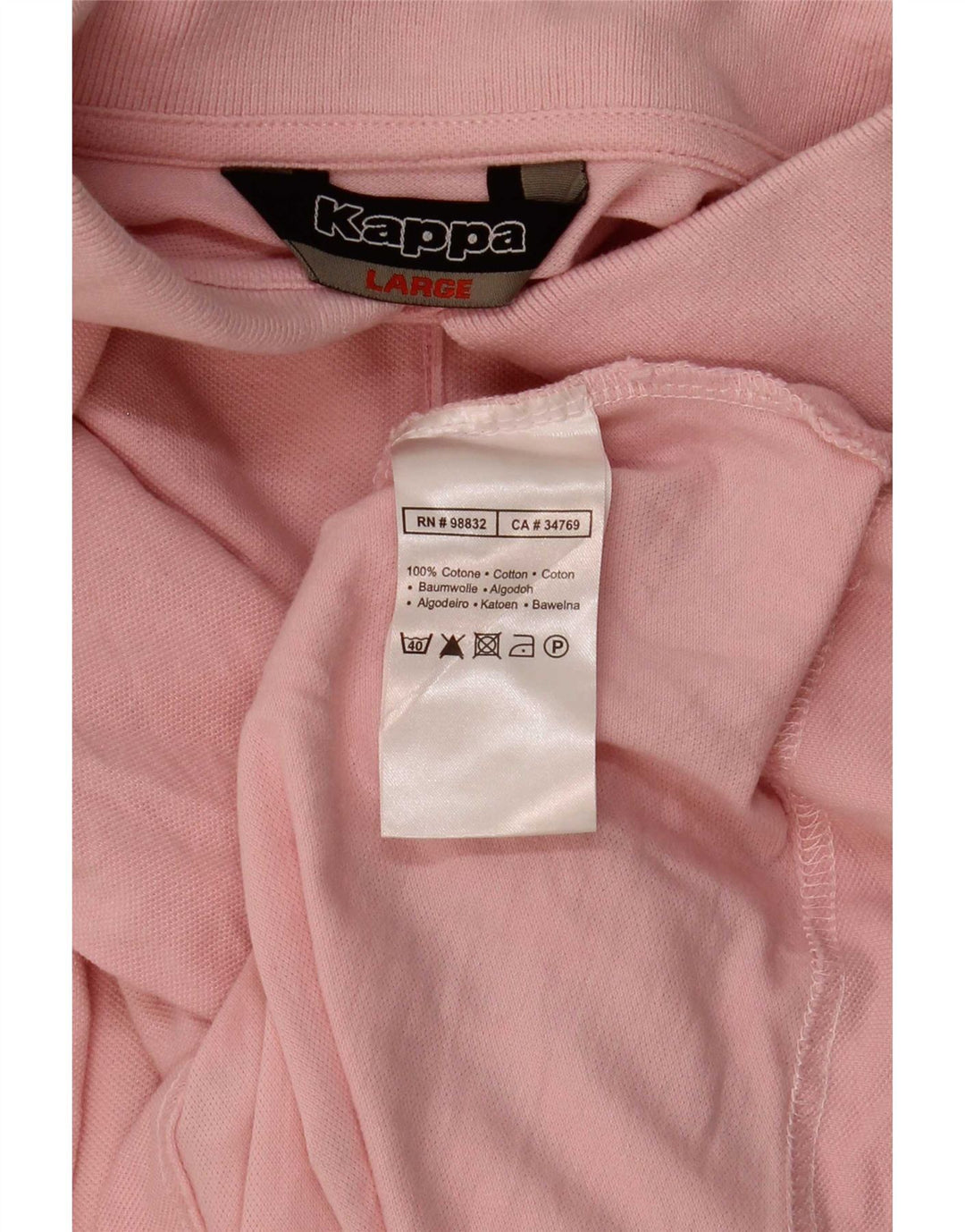 Camisa polo masculina Kappa grande algodão rosa