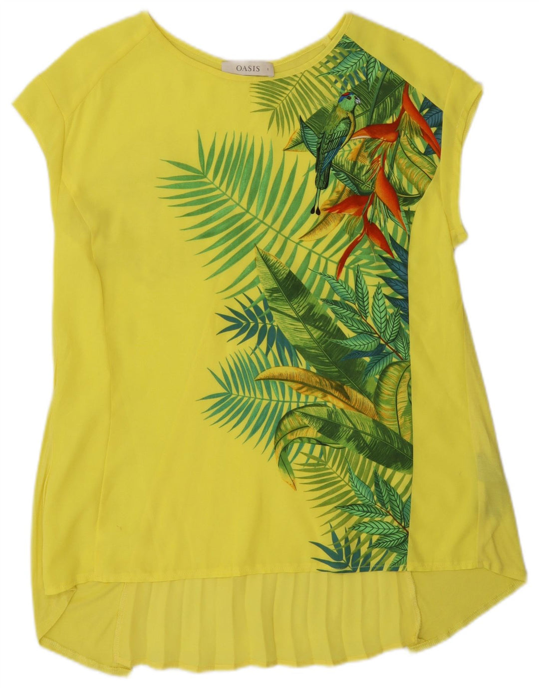 Túnica feminina Oasis UK 10 poliéster floral amarelo pequeno