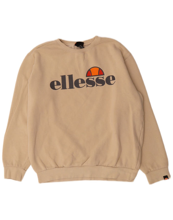 Ellesse moletom masculino gráfico jumper XL bege algodão