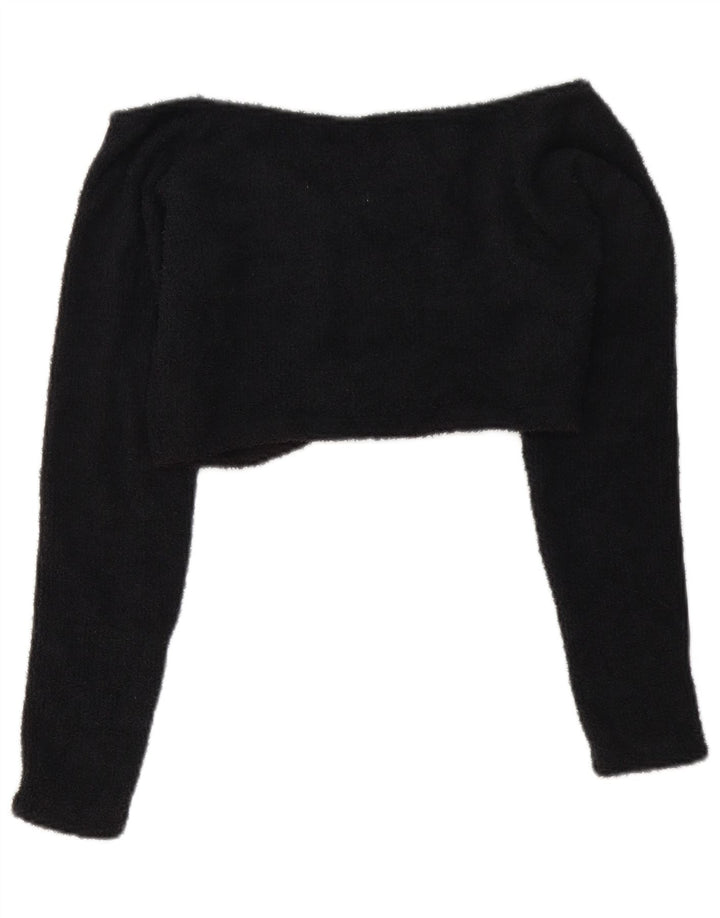 Adidas Womens Crop Fleece Off Shoulder Top Reino Unido 12 Médio Preto Poliéster
