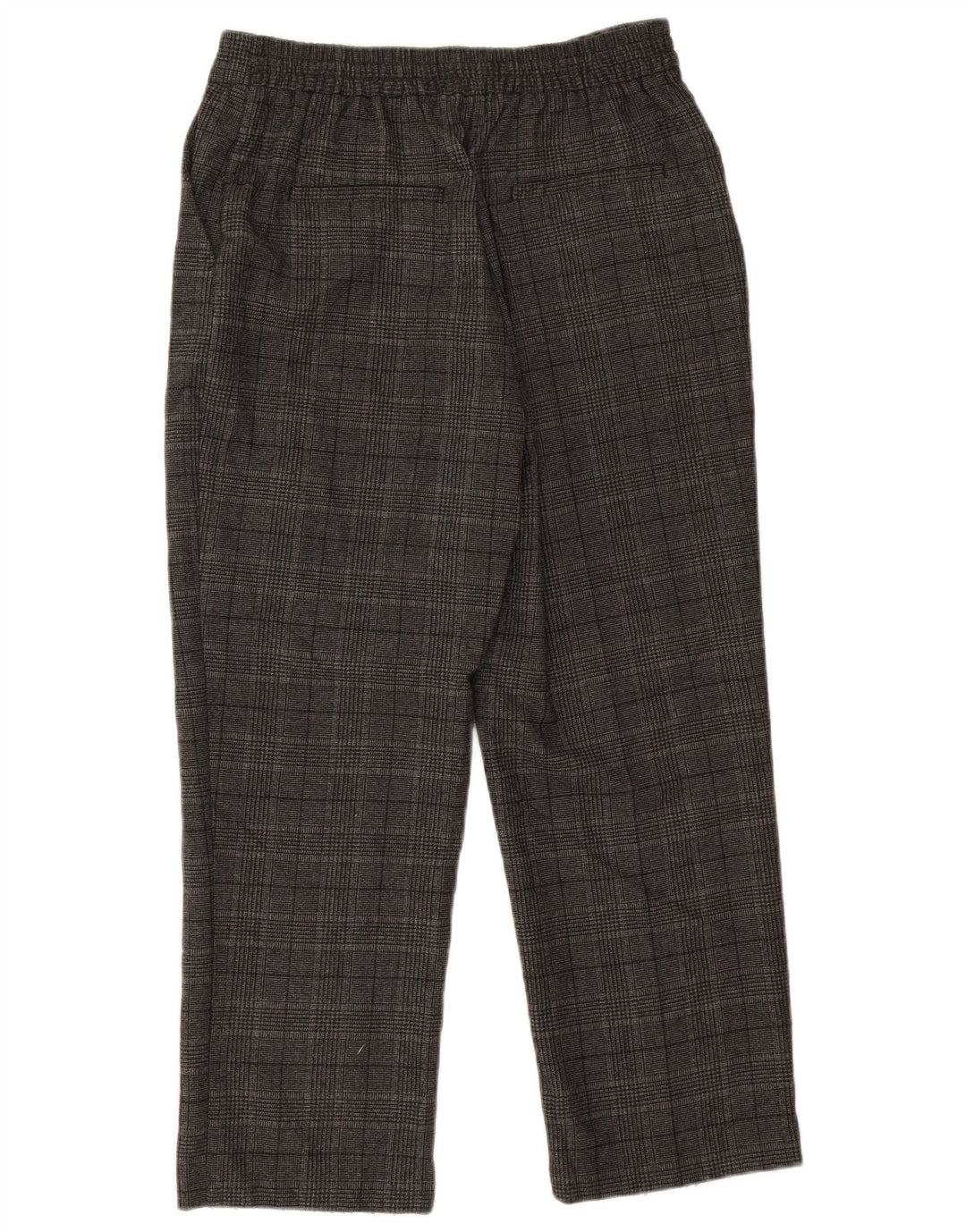 ZARA Calça feminina cortada cônica pequena W26 L24 cinza houndstooth