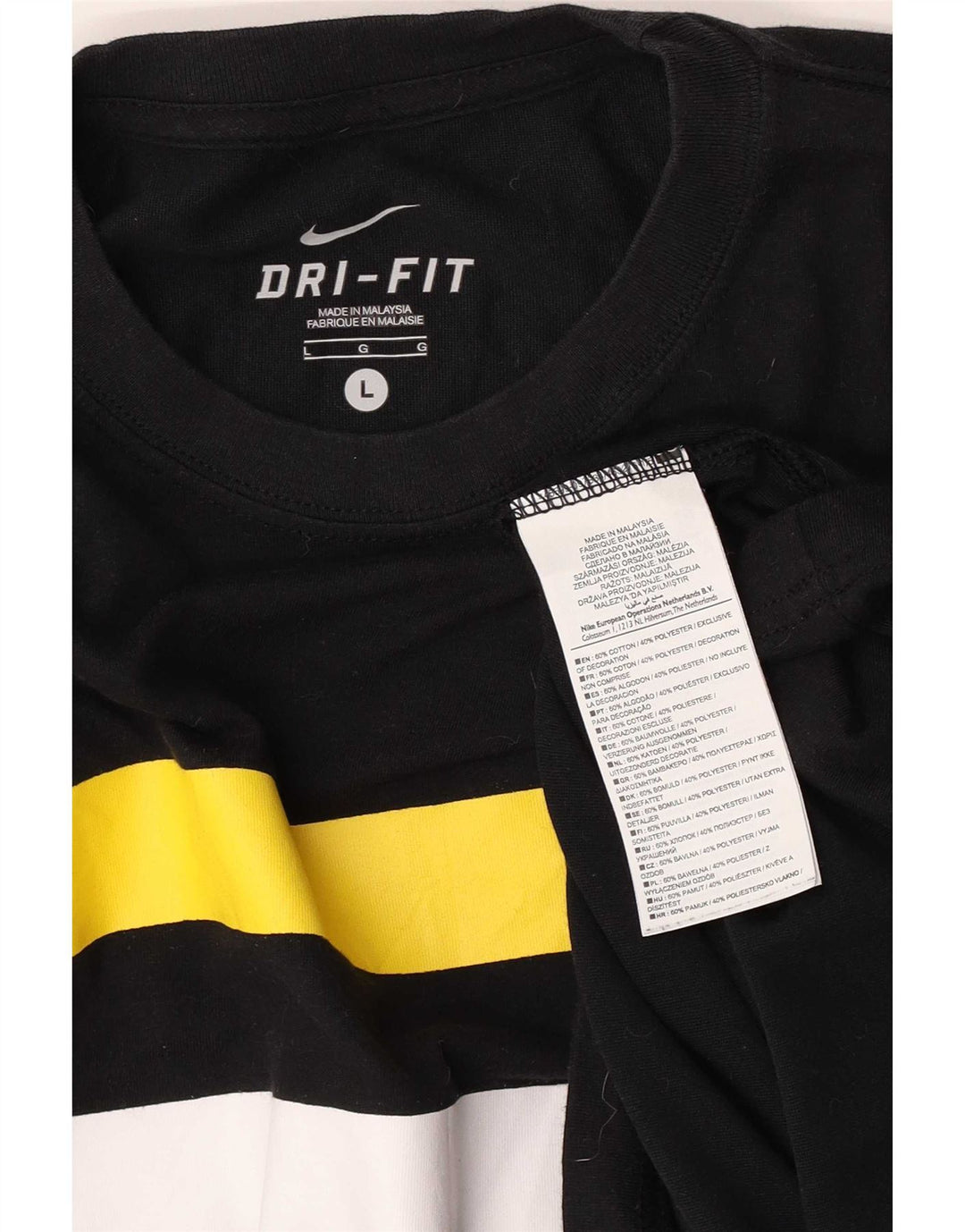 Camiseta Nike Masculina Dri Fit Top Grande Preto Colorblock Poliéster
