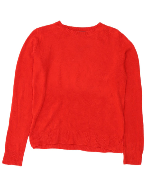 Suéter feminino Marks & Spencer com gola canoa e acrílico vermelho pequeno Reino Unido 10