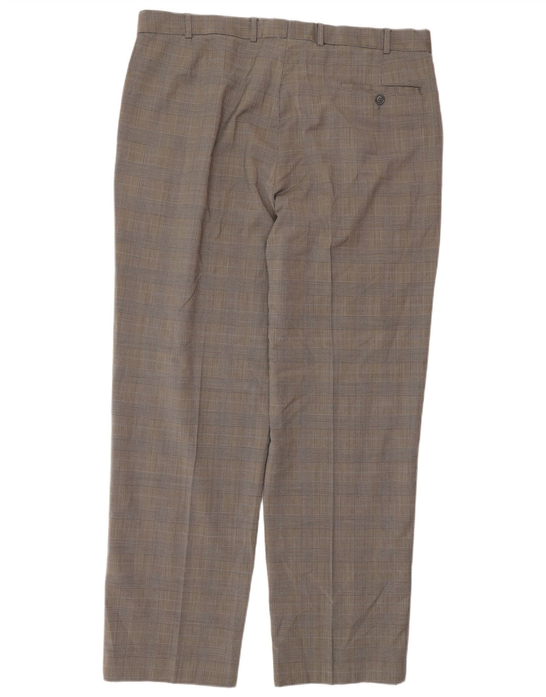 Calça masculina Marks & Spencer sob medida W38 L31 preta Houndstooth
