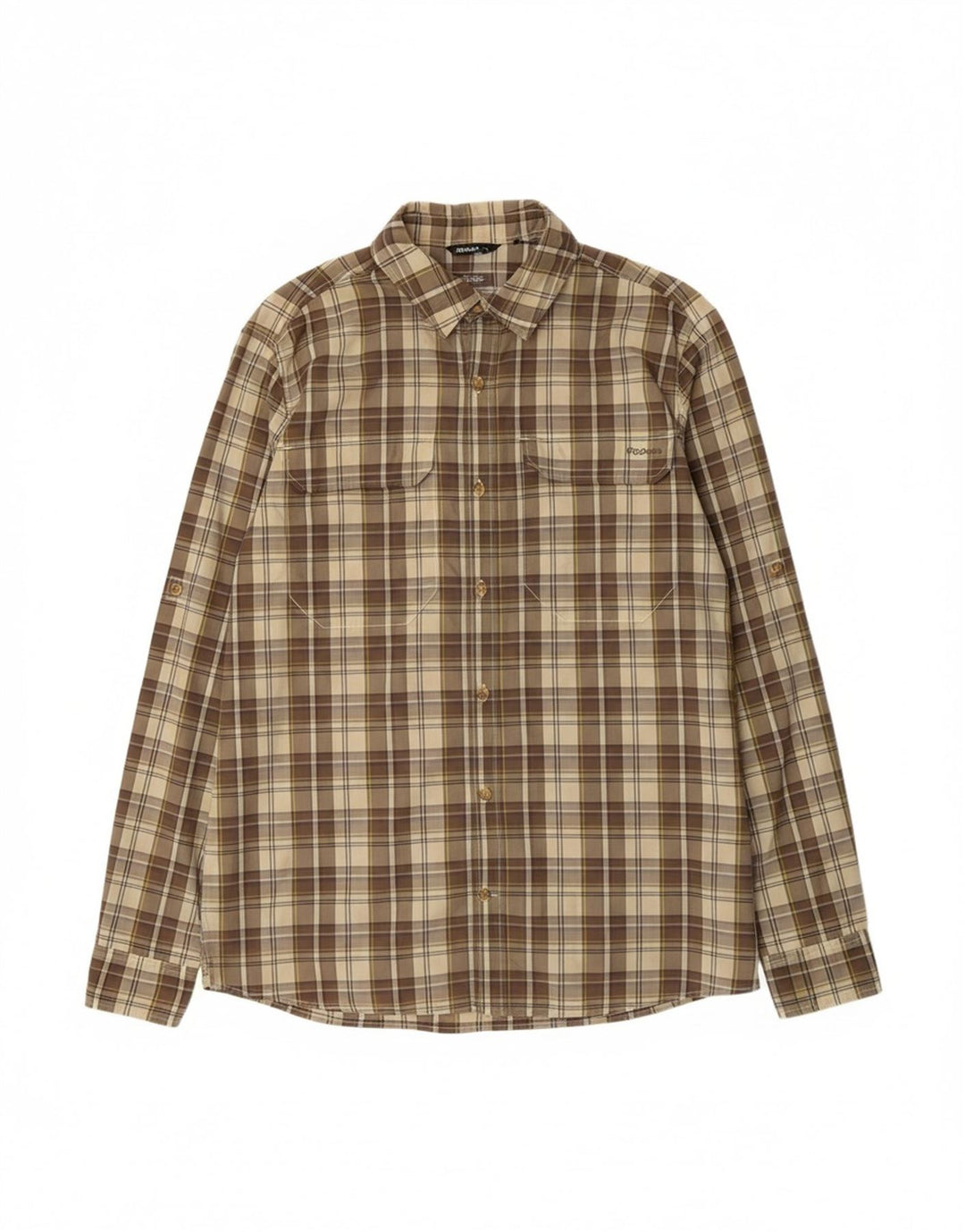 Camisa masculina ROHAN poliamida xadrez marrom médio