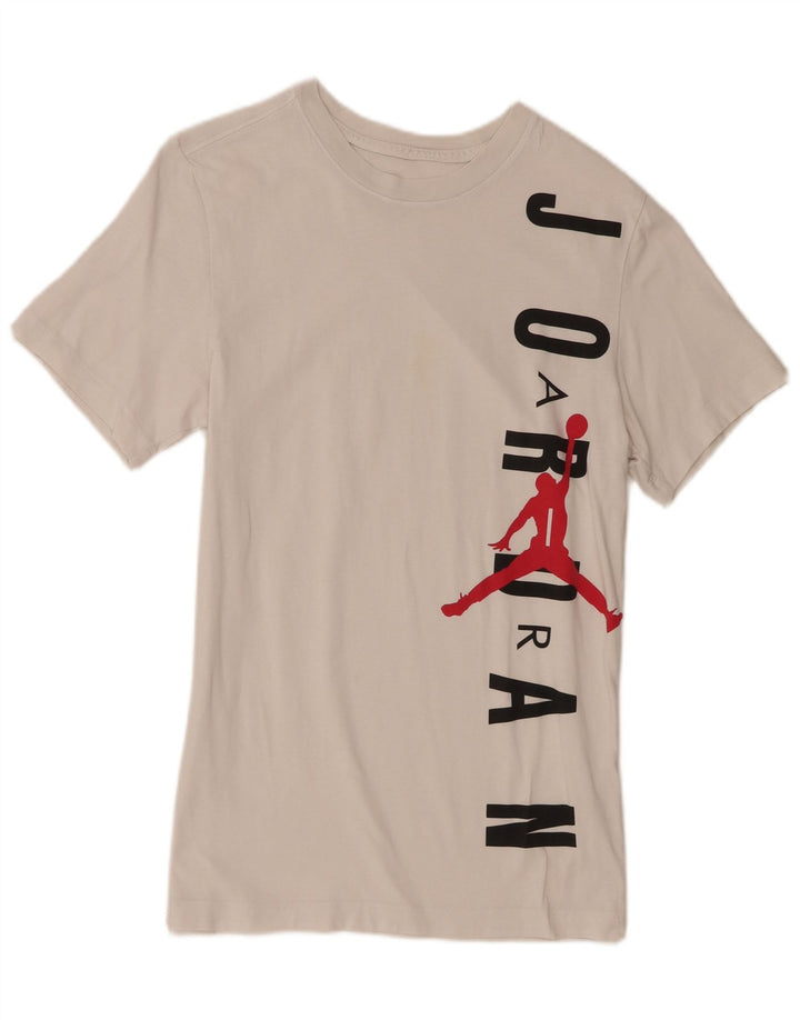 Jordan Camiseta masculina gráfica top pequeno algodão branco