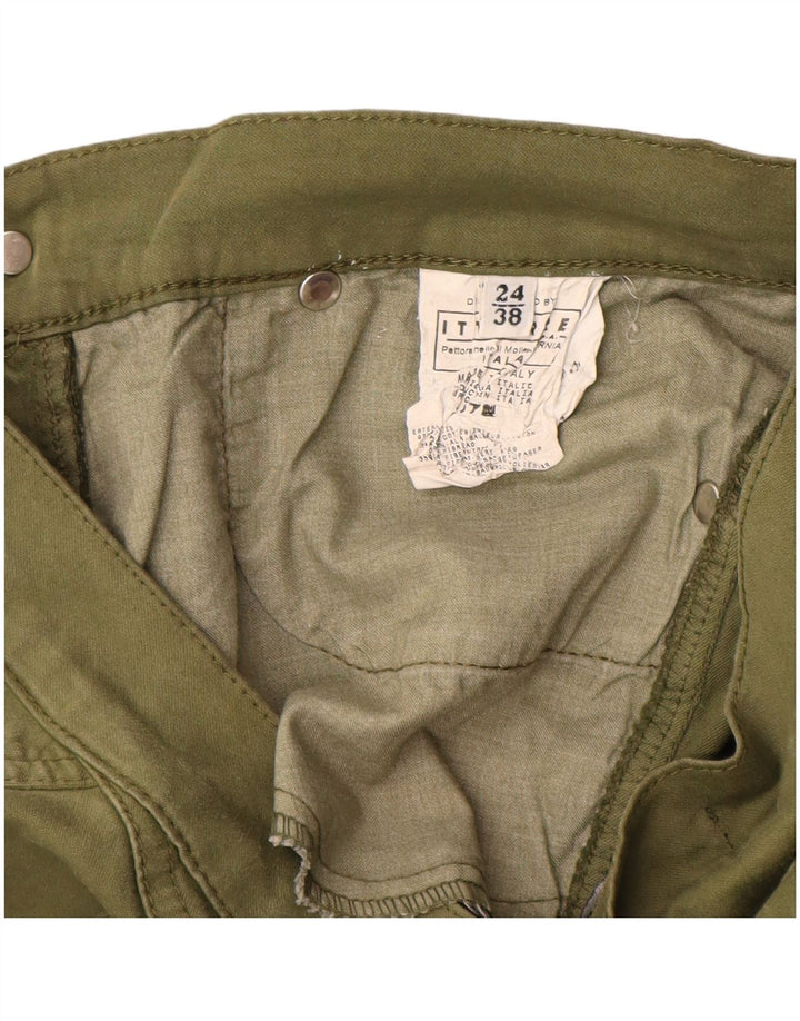 Shorts cargo feminino Versace IT 38 XS W24 algodão cáqui