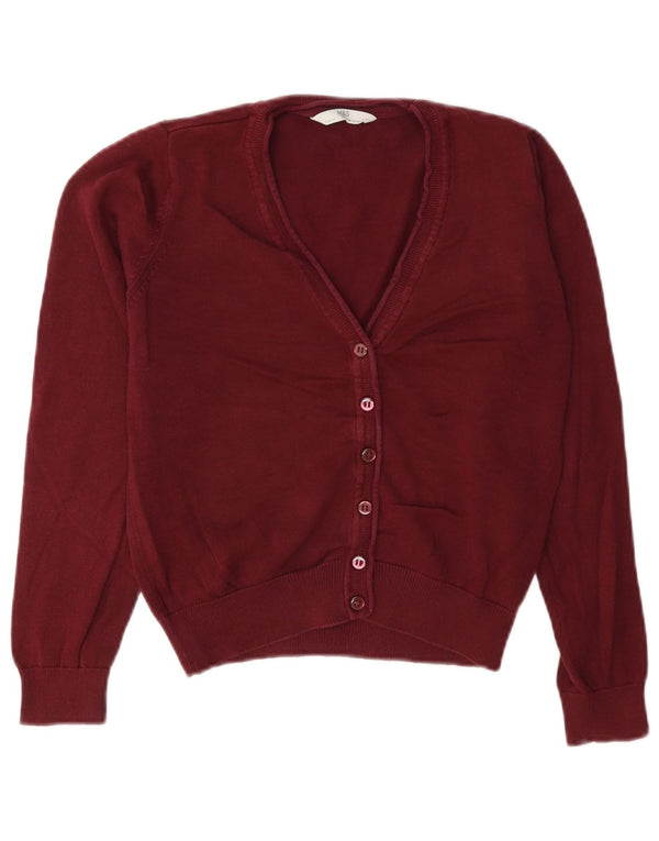 Suéter cardigã feminino Marks & Spencer 9-10 anos algodão Borgonha