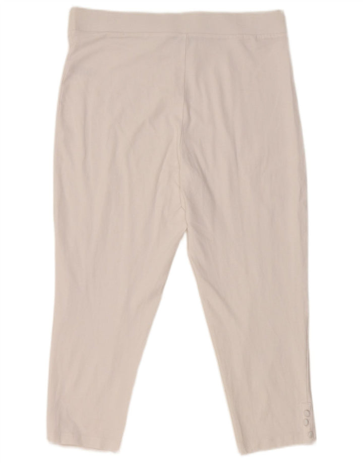 M&Co Leggings Capri Feminino Reino Unido 14 Grande Algodão Branco