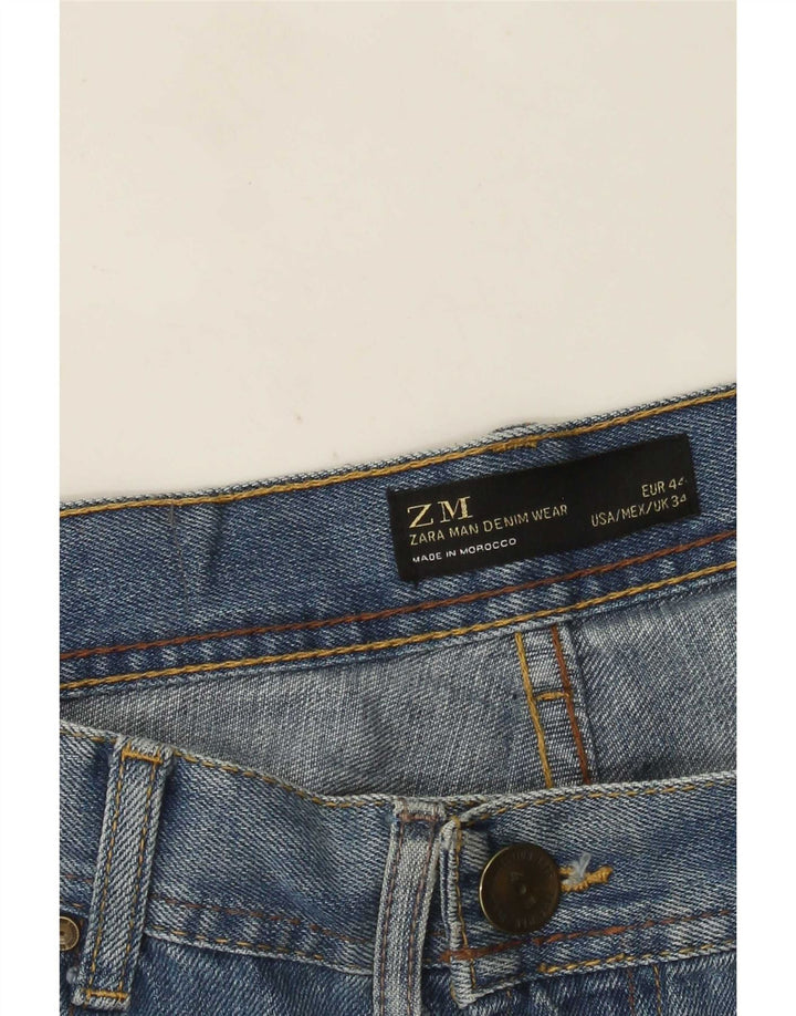 Zara Mens Straight Jeans EU 34 Grande W34 L31 Azul