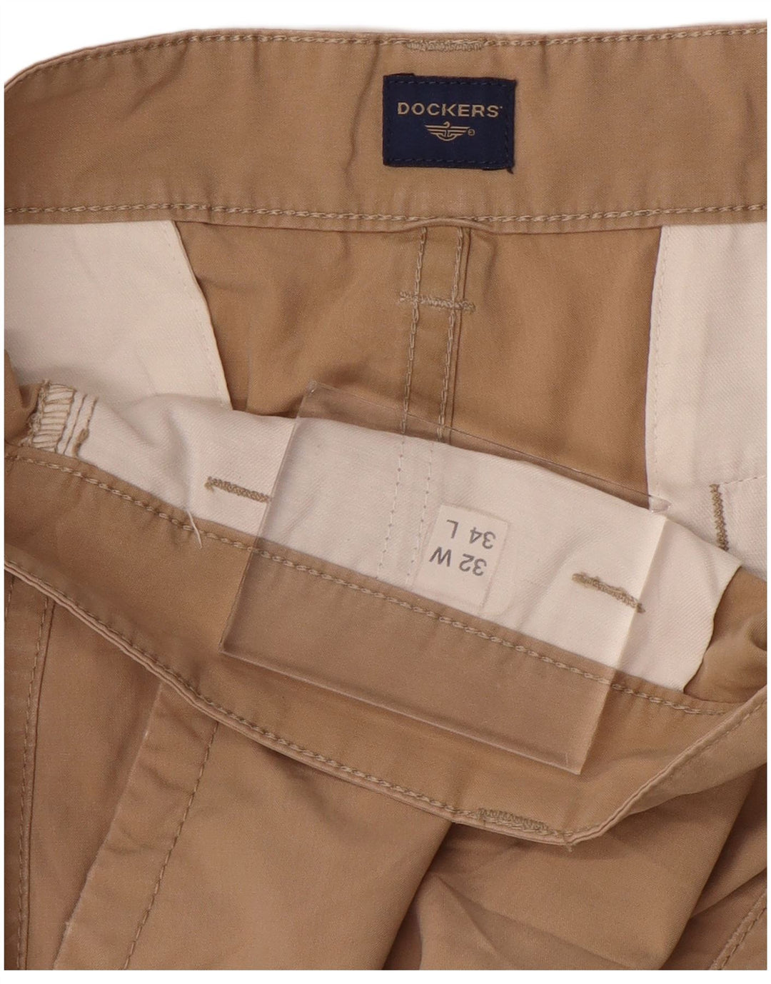 DOCKERS Calça Chino Masculina Reta W32 L29 Bege
