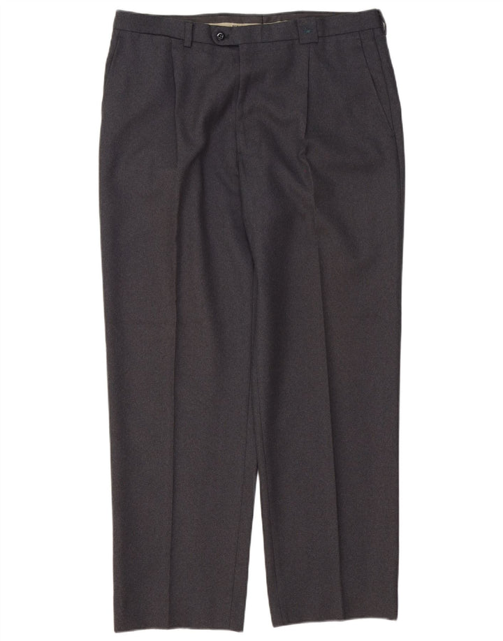 Burberry Mens Pegged Suit Calças IT 46 Pequeno W34 L30 Poliéster Cinza