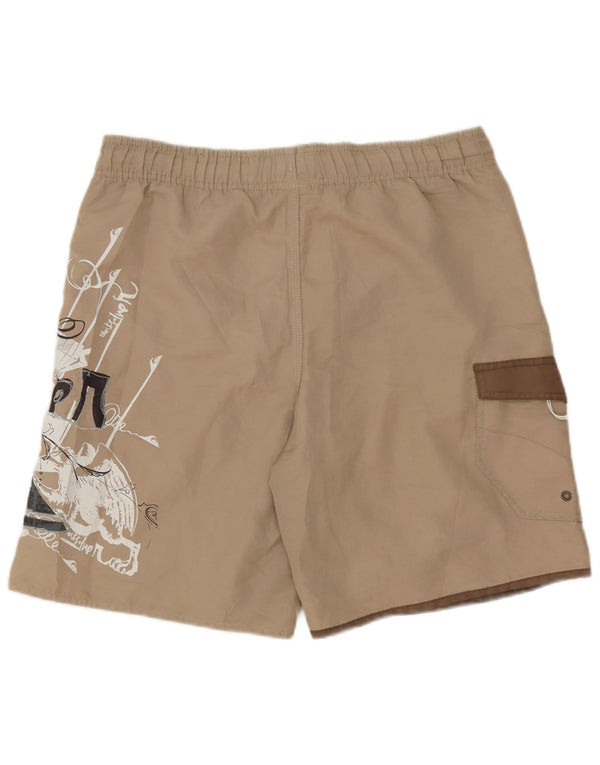 Quiksilver Shorts de natação masculino gráfico pequeno poliéster bege