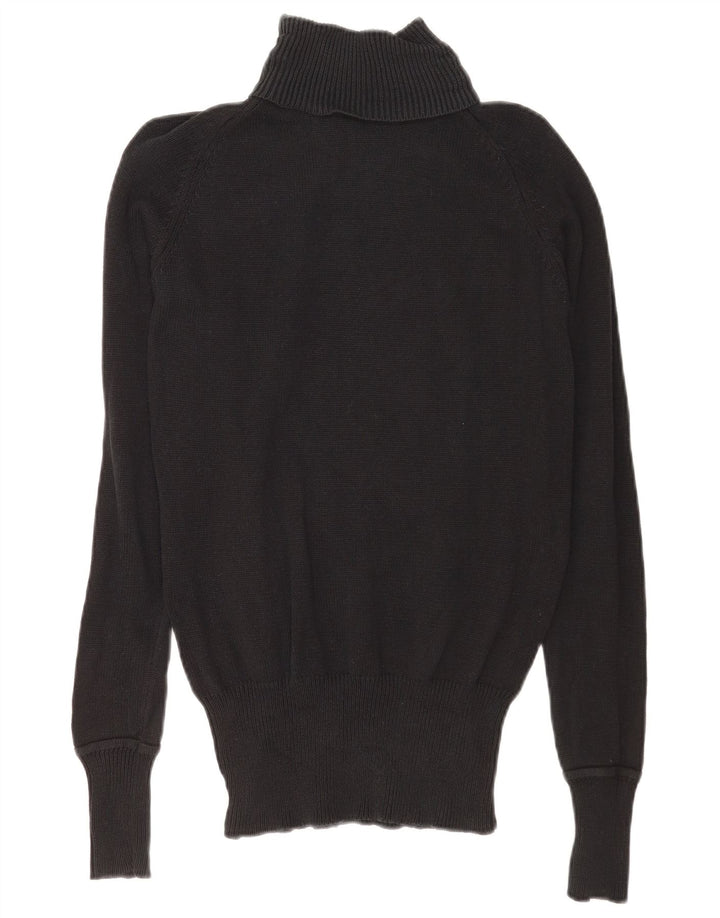 Suéter feminino Zara com gola redonda e algodão azul marinho médio UK 14