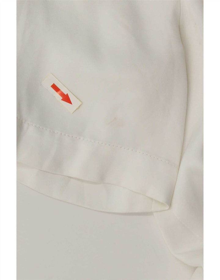 Camisa feminina de manga curta Zara UK 14 viscose branca média