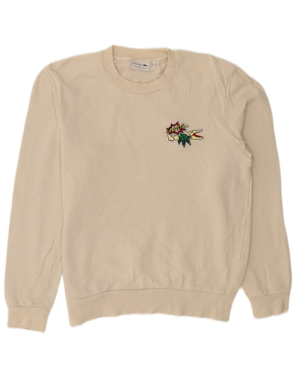Moletom masculino Lacoste Graphic Classic Fit tamanho 4 bege médio