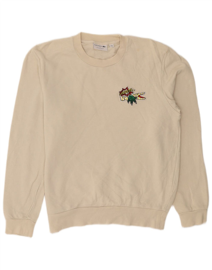 Moletom masculino Lacoste Graphic Classic Fit tamanho 4 bege médio