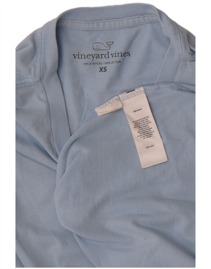 VINEYARD VINES Top gráfico masculino manga comprida XS azul algodão