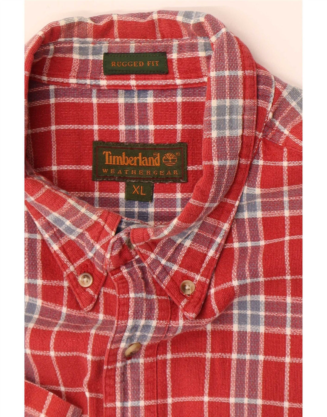 Camisa masculina de manga curta Timberland Rugged Fit XL vermelha xadrez