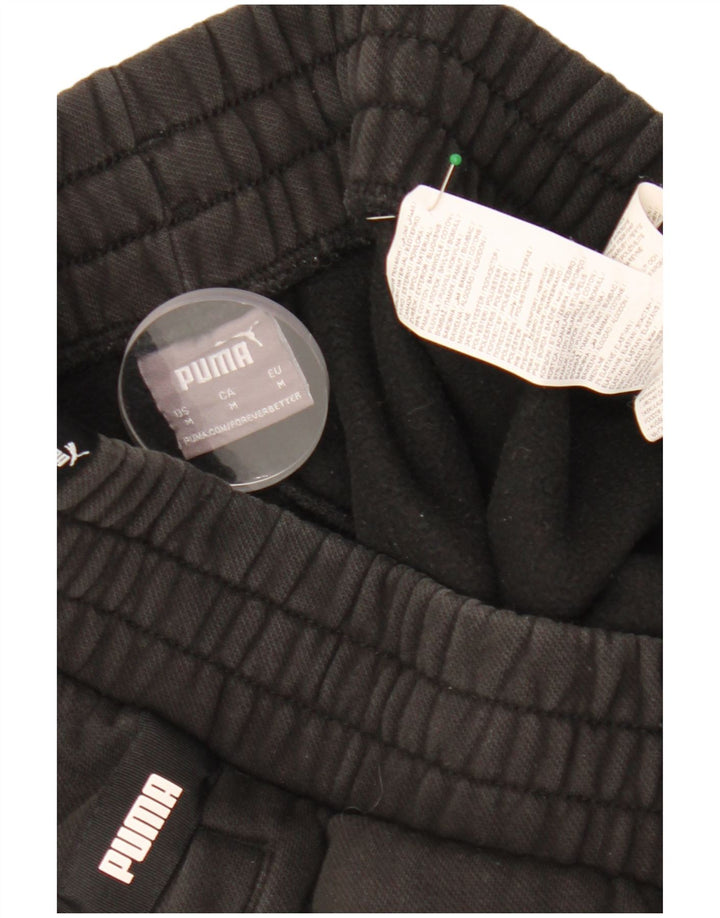 PUMA Mens Graphic Tracksuit Calças Joggers Médio Algodão Preto