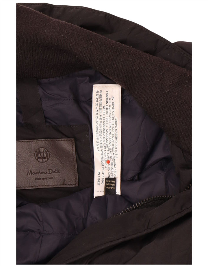 Casaco acolchoado masculino Massimo Dutti UK 44 2XL poliéster preto