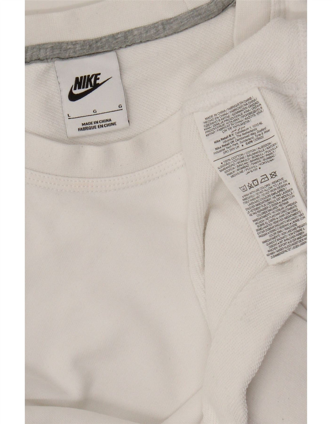 Moletom feminino Nike Jumper UK 16 grande algodão branco