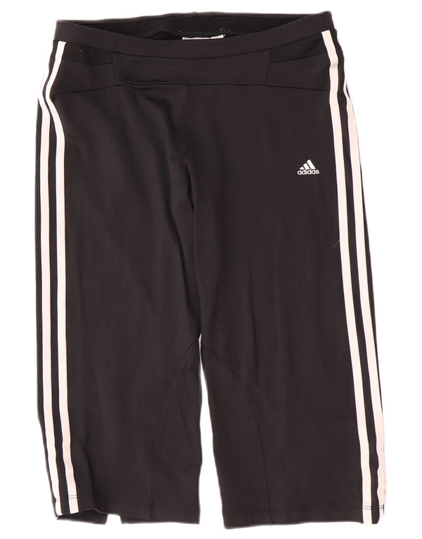 Adidas Womens Capri Calças de treino Reino Unido 12 Médio Preto Nylon