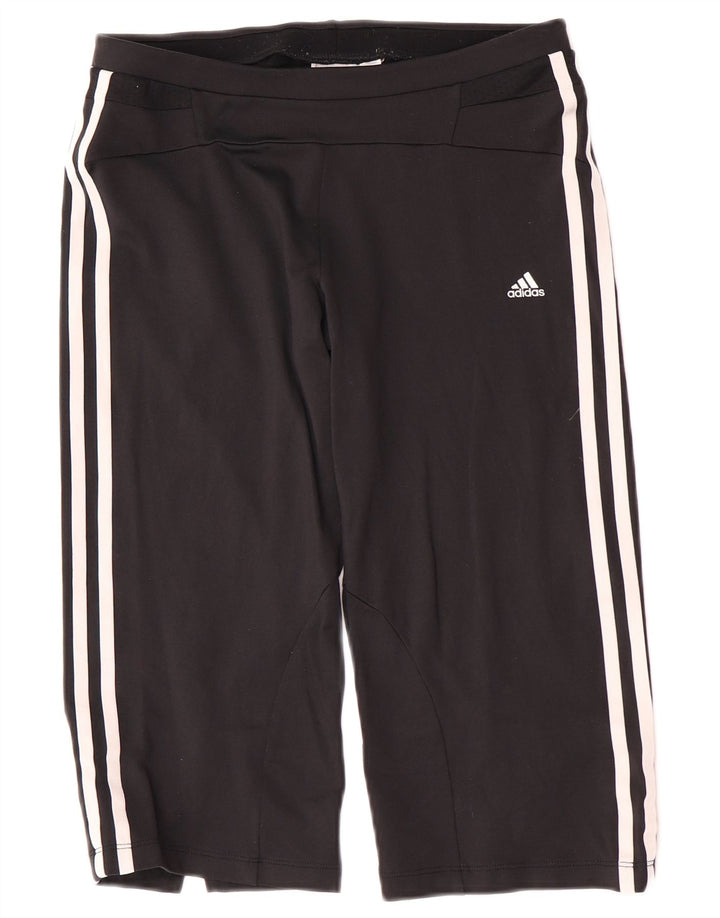 Adidas Womens Capri Calças de treino Reino Unido 12 Médio Preto Nylon
