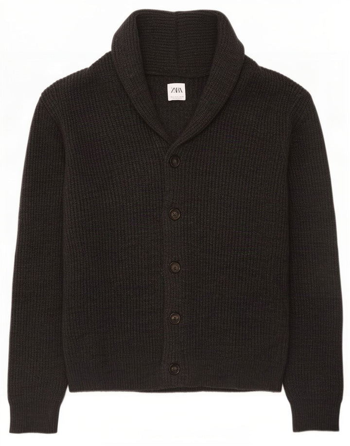 Suéter cardigã masculino Zara grande cinza