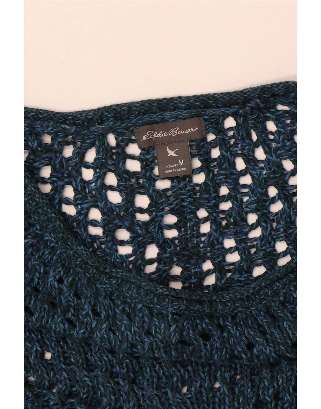 Eddie Bauer Suéter feminino grande com gola canoa Reino Unido 14 médio azul marinho