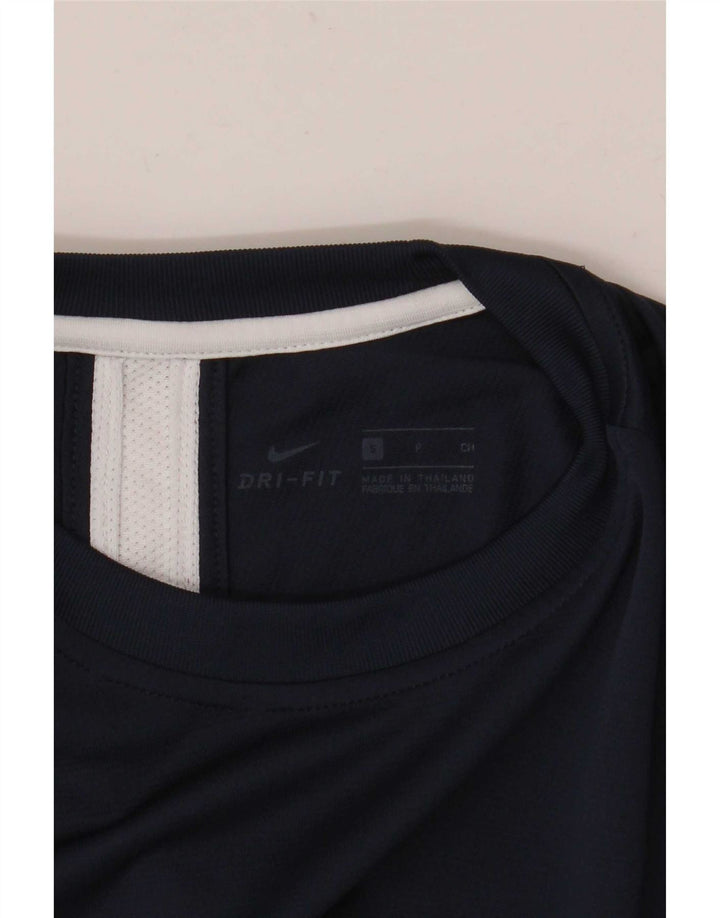 Camiseta masculina Nike Dri Fit Top pequeno bloco colorido azul marinho