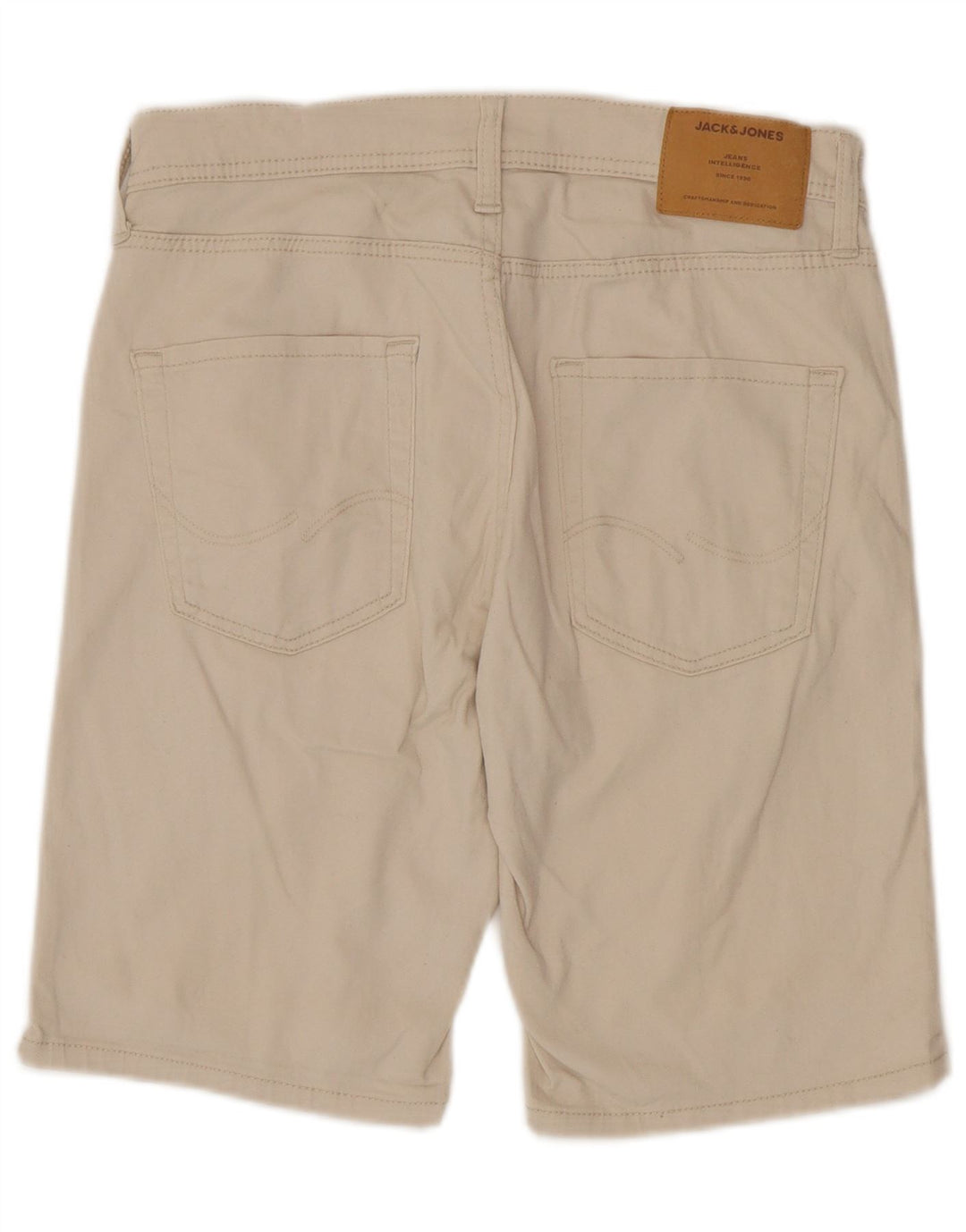 Shorts casuais masculinos Jack & Jones Regular pequeno W29 algodão bege
