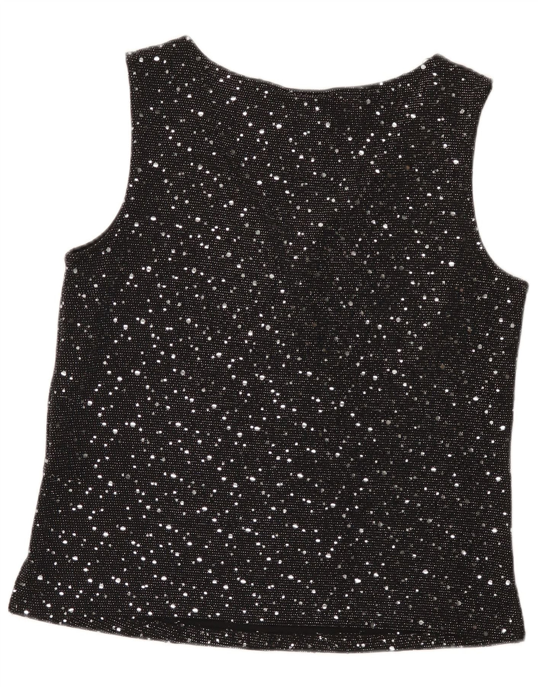 Blusa feminina sem mangas Wallis UK 14 nylon manchado preto médio