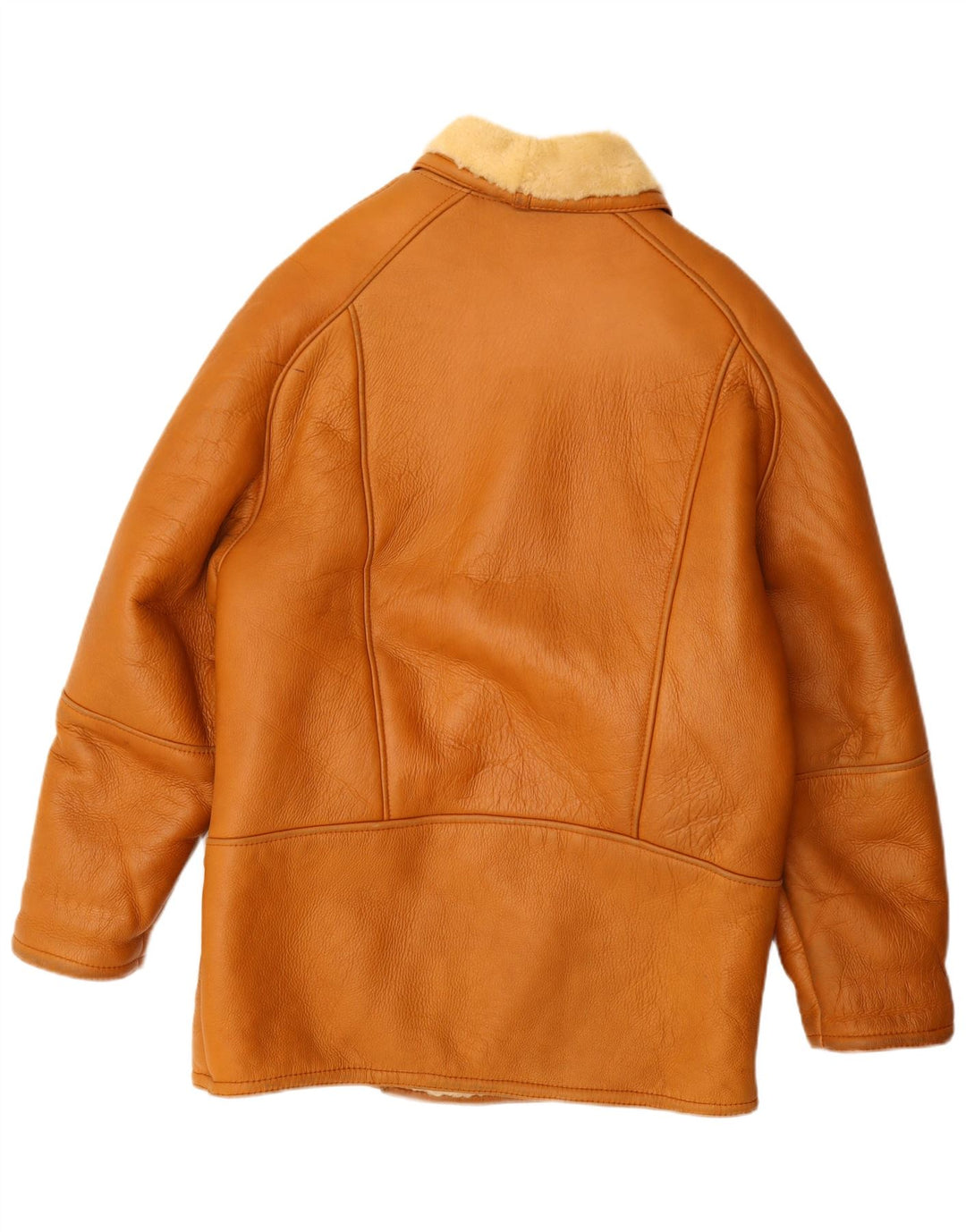 Jaqueta masculina vintage Shearling UK 42 XL bege