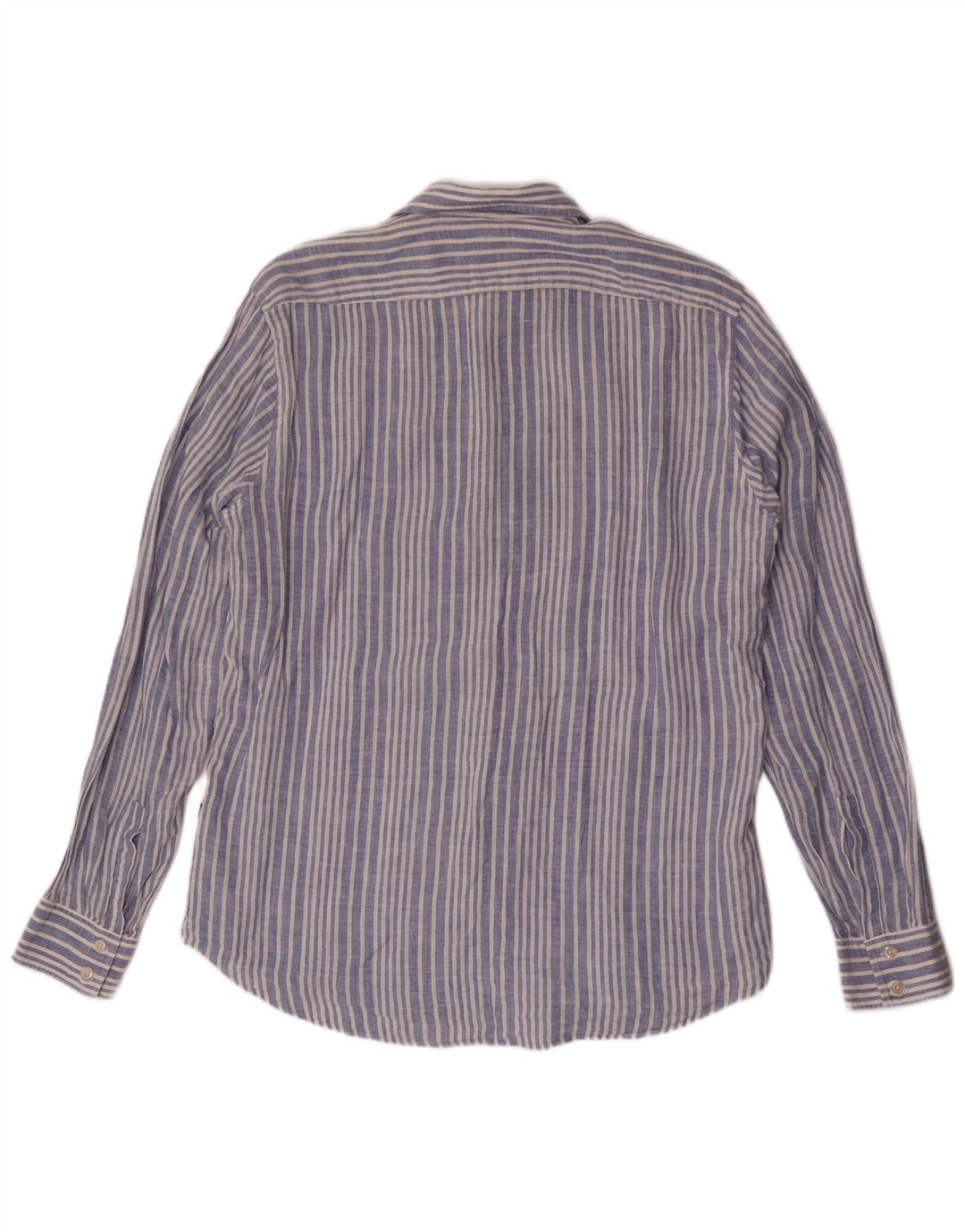 Camisa masculina Hugo Boss grande linho listrado azul