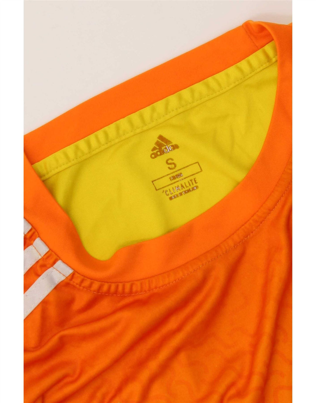 Camiseta Adidas Masculina Climalite Top Pequeno Bloco Colorido Laranja