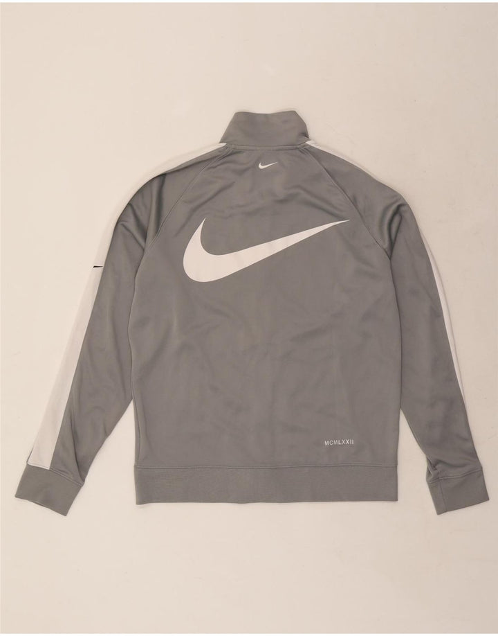 Jaqueta Nike masculina Swoosh Graphic Tracksuit Top cinza médio bloco colorido