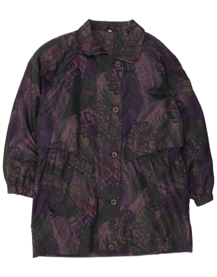 Casaco corta-vento feminino vintage EU 38 médio multicolorido geométrico