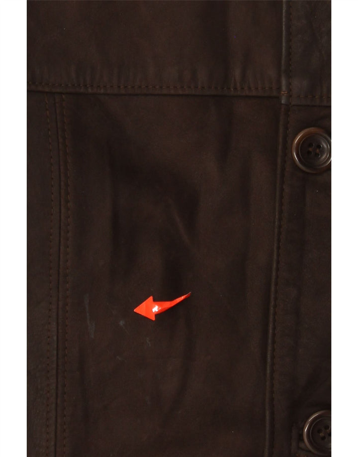 Jaqueta de couro masculina VINTAGE IT 48 couro marrom médio