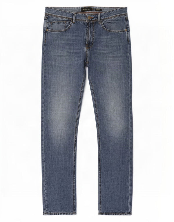 Massimo Dutti Masculino Casual Fit Slim Jeans EU 42 Grande W32 L33 Azul Algodão