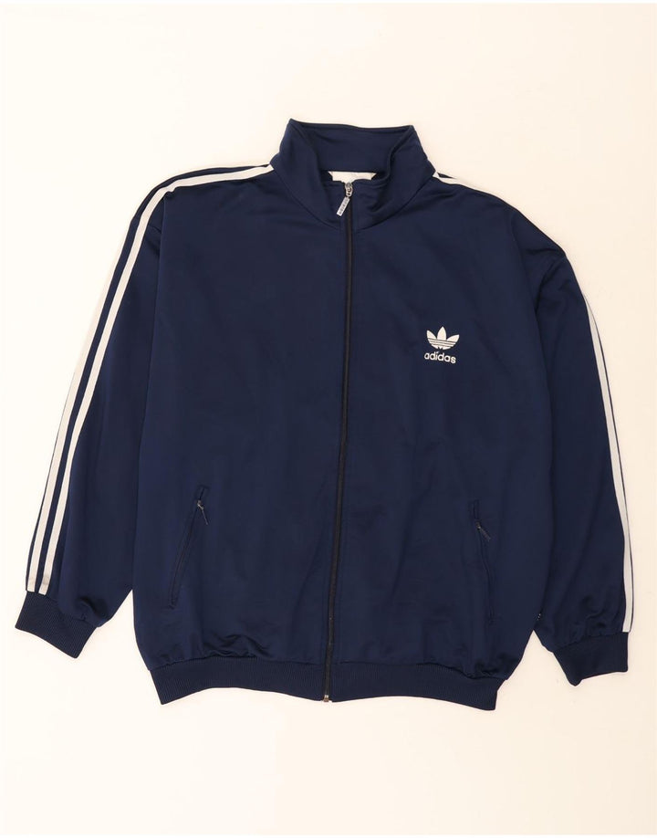 Adidas Mens Tracksuit Top Jacket UK 44/46 Grande Azul Marinho Poliéster
