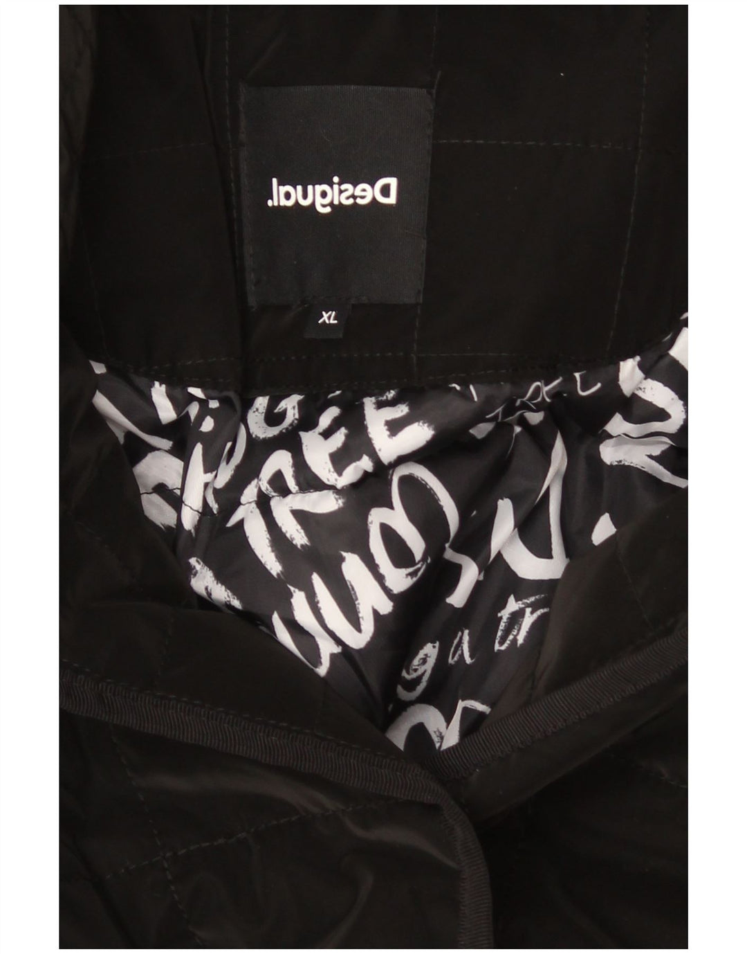 Casaco acolchoado acolchoado feminino Desigual UK 18 XL poliéster preto